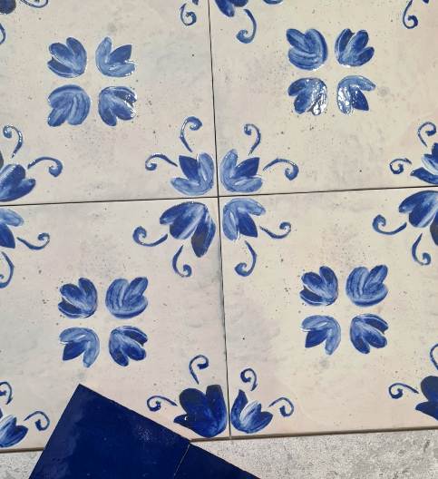 Spanish blue floor tiles